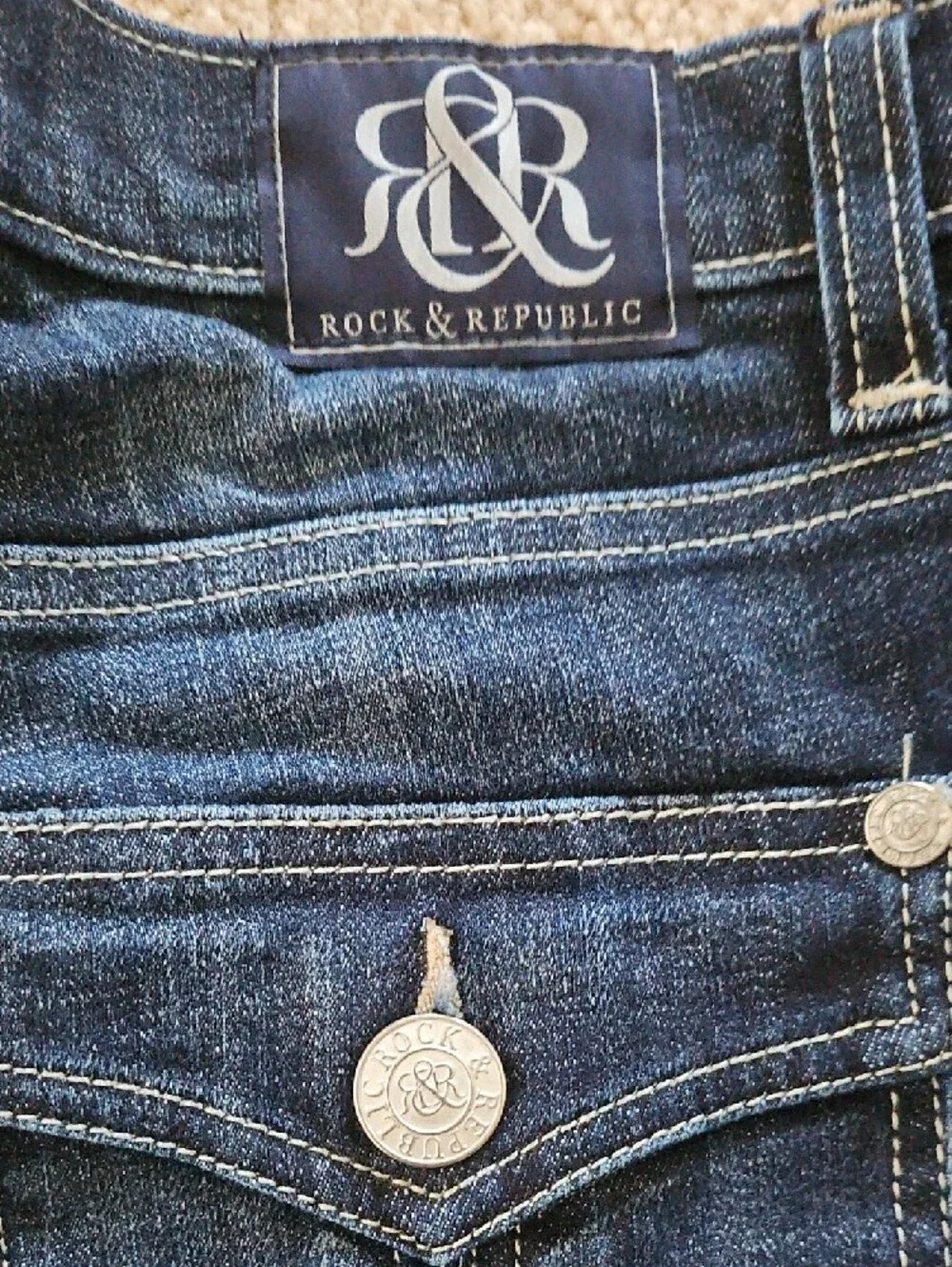 Rock & Republic Women's Indigo Distressed Denim Shorts
